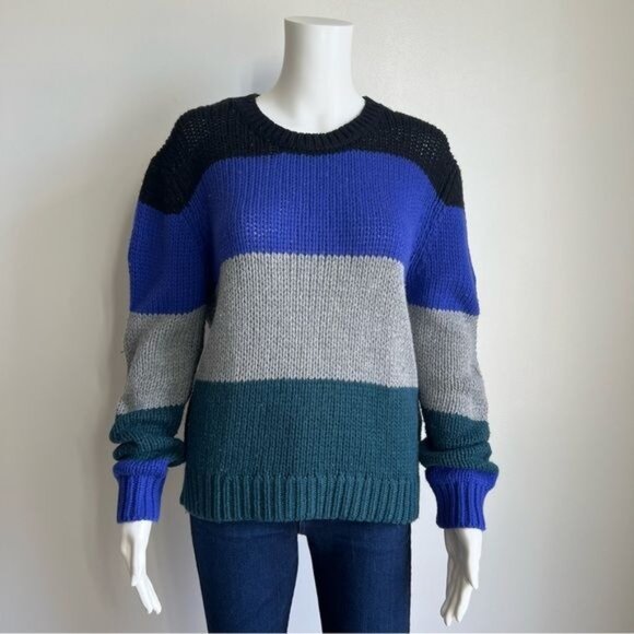 One Grey Day Sweaters - Colorblock Crew Neck Sweater